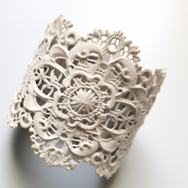 Zbliżenie haftowanej serwetki